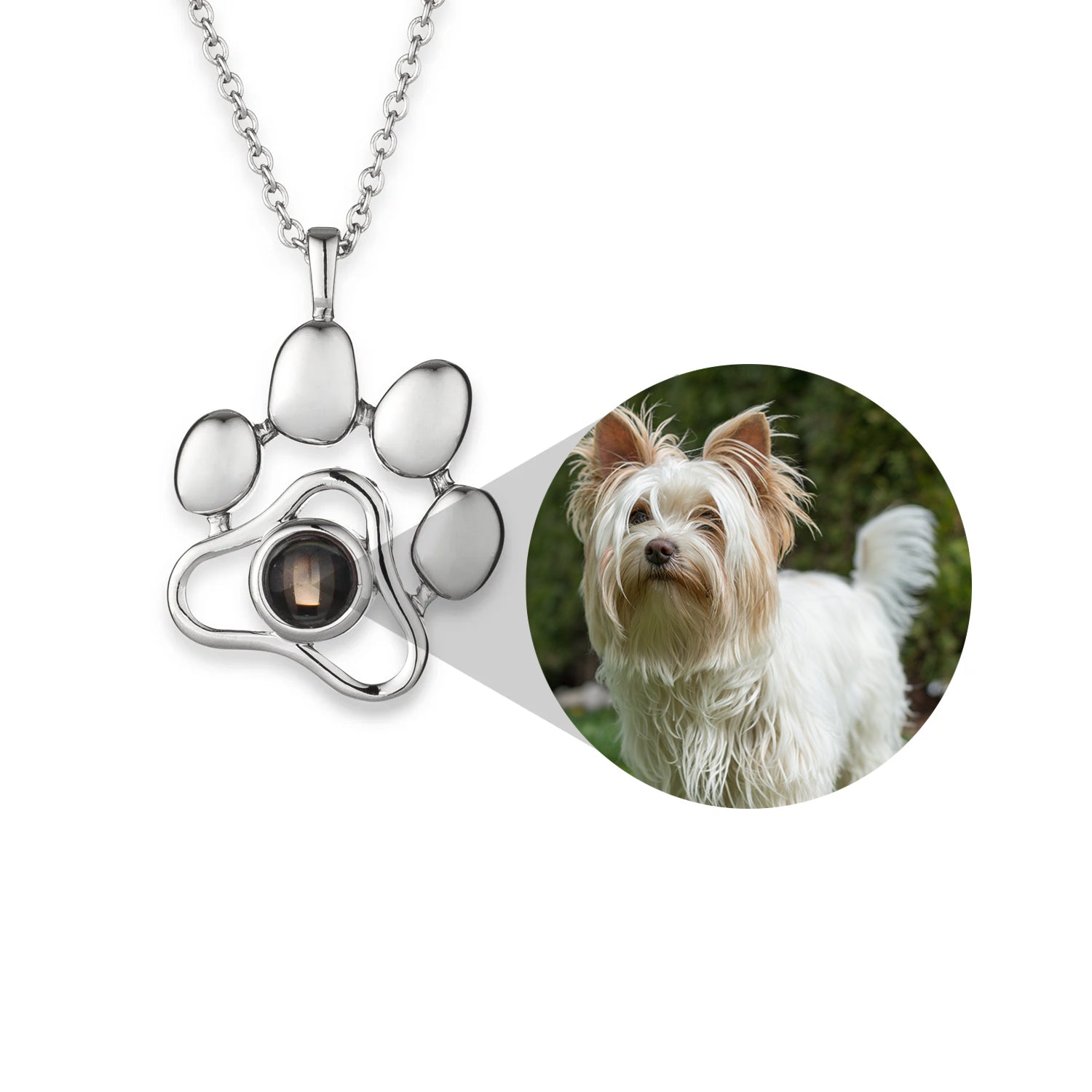 Personalisierte Foto-Halskette Hundepfote