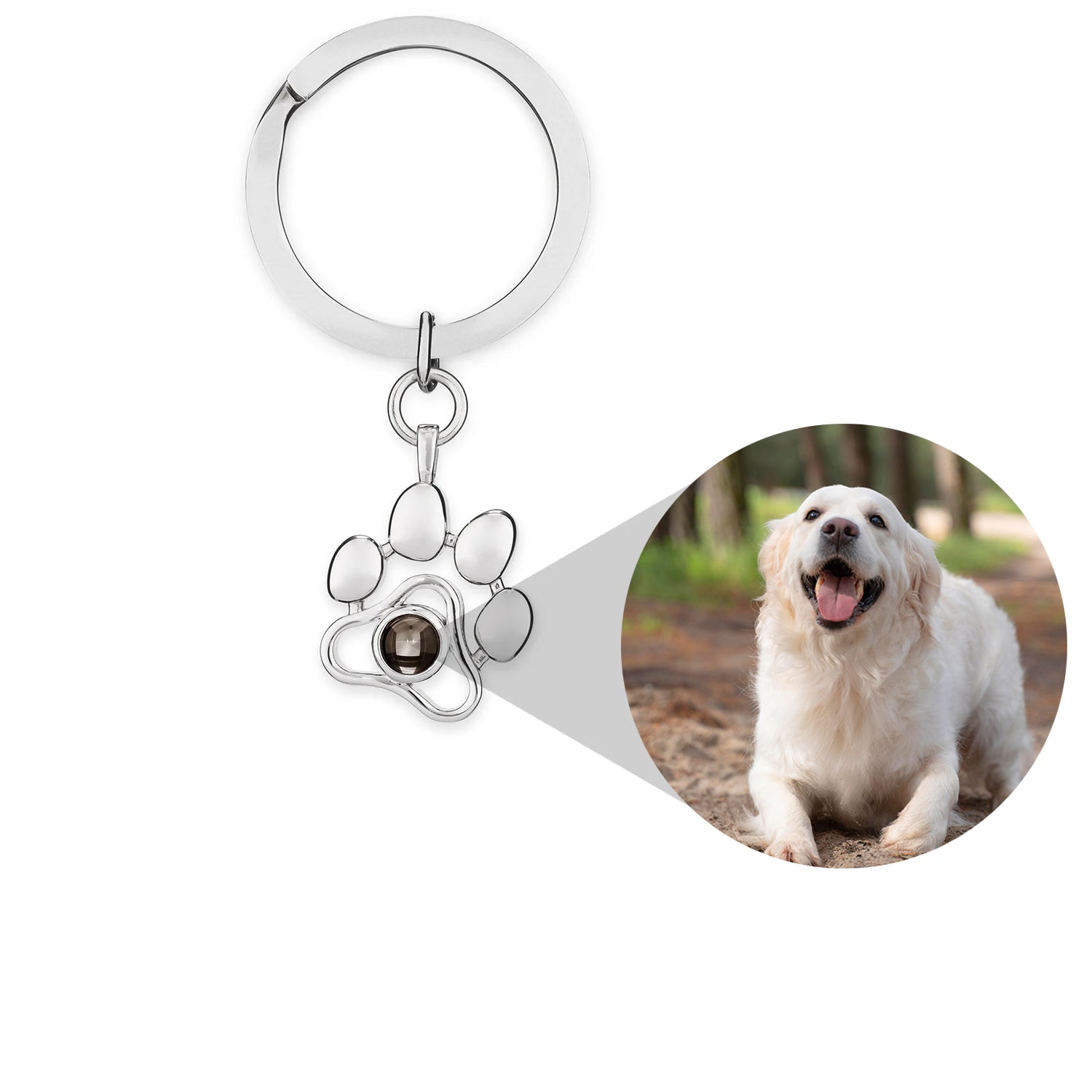 Personalisierter Foto-Schlüsselanhänger Hundepfote